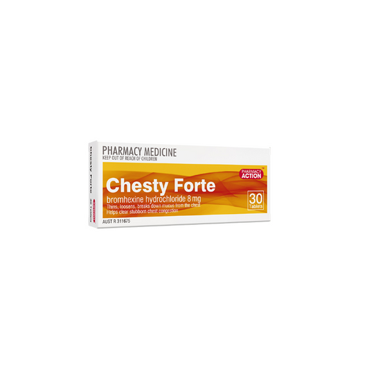PHARMACY ACTION Chesty Forte 30 Tablets