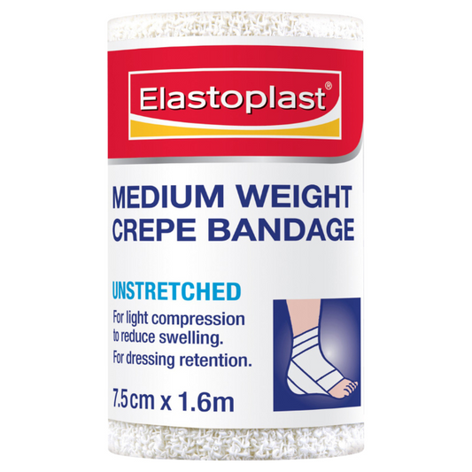 Elastoplast Medium Weight Crepe Bandage Unstretched 7.5cm x 1.6m 1 Roll