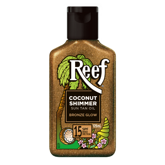 Reef Coconut Shimmer Sun Tan Oil Bronze Glow SPF15 125mL