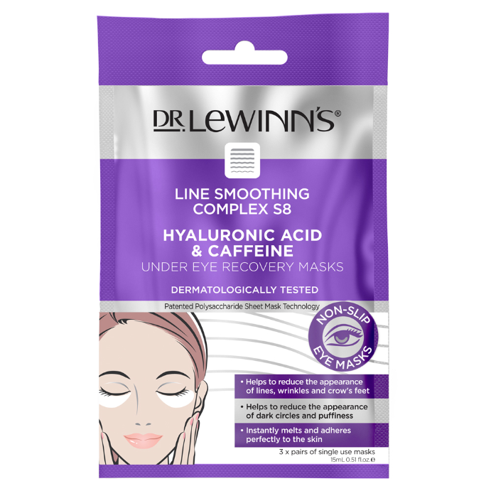Dr. LeWinn's Line Smoothing Complex Hyaluronic Acid & Caffeine Under Eye Recovery Masks 3 Pack