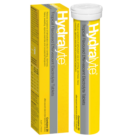 Hydralyte Tropical Flavoured Electrolyte 20 Effervescent Tablets