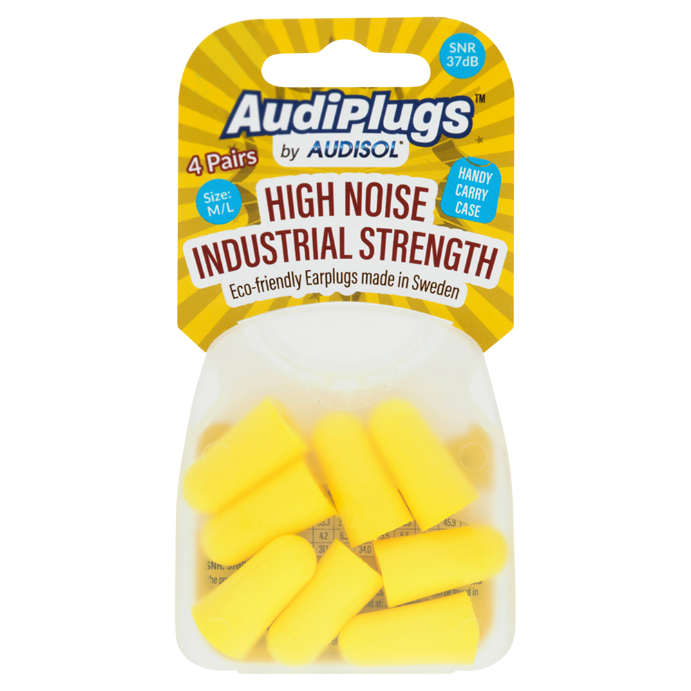 AUDIPLUGS High Noise Industrial Strength 4 Pairs