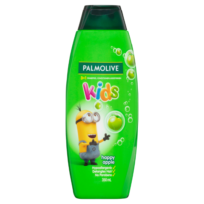 Palmolive Kids Happy Apple 3-in-1 Hypoallergenic Shampoo, Conditioner & Body Wash 350mL