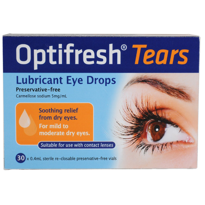 OPTIFRESH Tears Lubricant Eye Drops 30 x 0.4mL