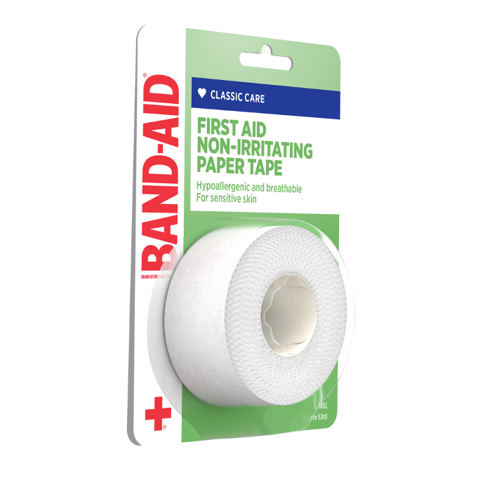 BAND-AID First Aid Non-Irritating Paper Tape 2.5cm x 9.1m 1 Roll