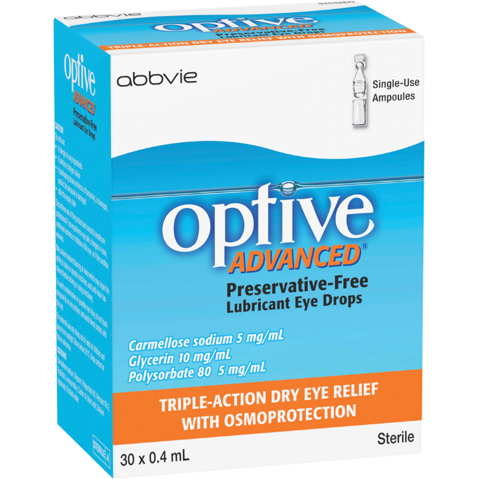Optive Advanced Lubricant Eye Drops 30 x 0.4mL
