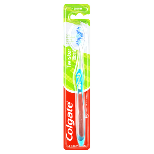 Colgate Twister Manual Toothbrush Medium Spiral Bristles 1 Pack