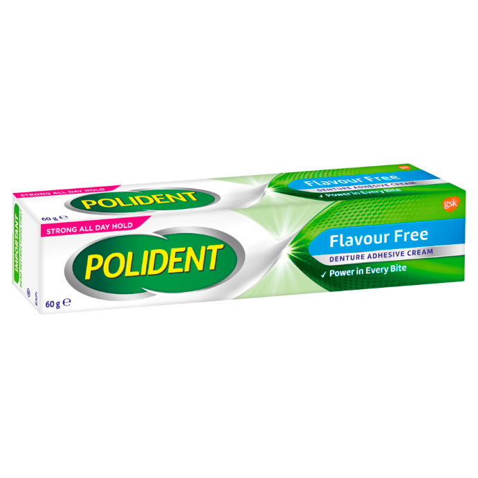 Polident Flavour Free Denture Adhesive Cream 60g