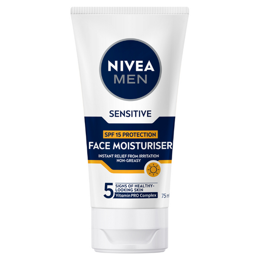 NIVEA MEN Sensitive Face Moisturiser SPF15 75mL