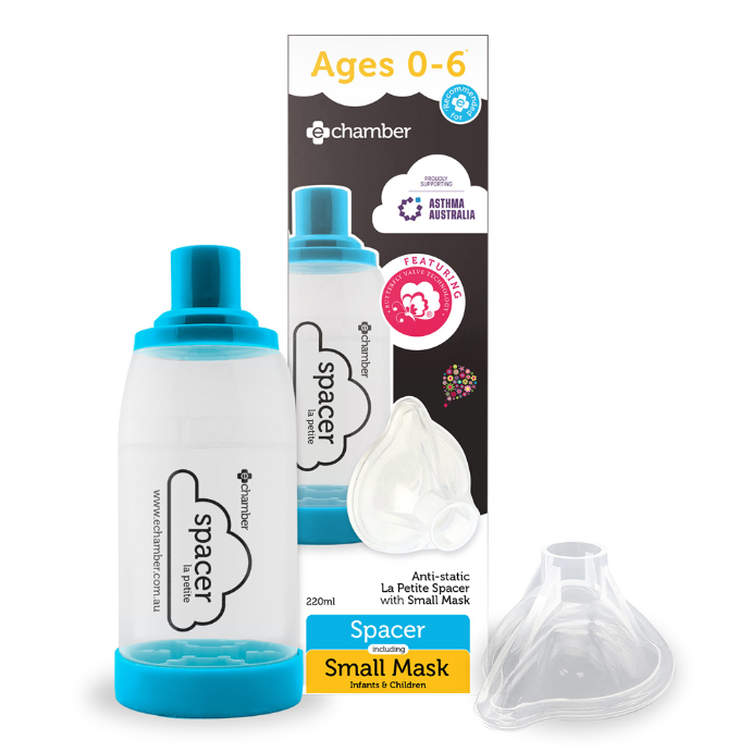e-Chamber La Petite Anti-Static 220mL Spacer with Small Mask 2 Pack