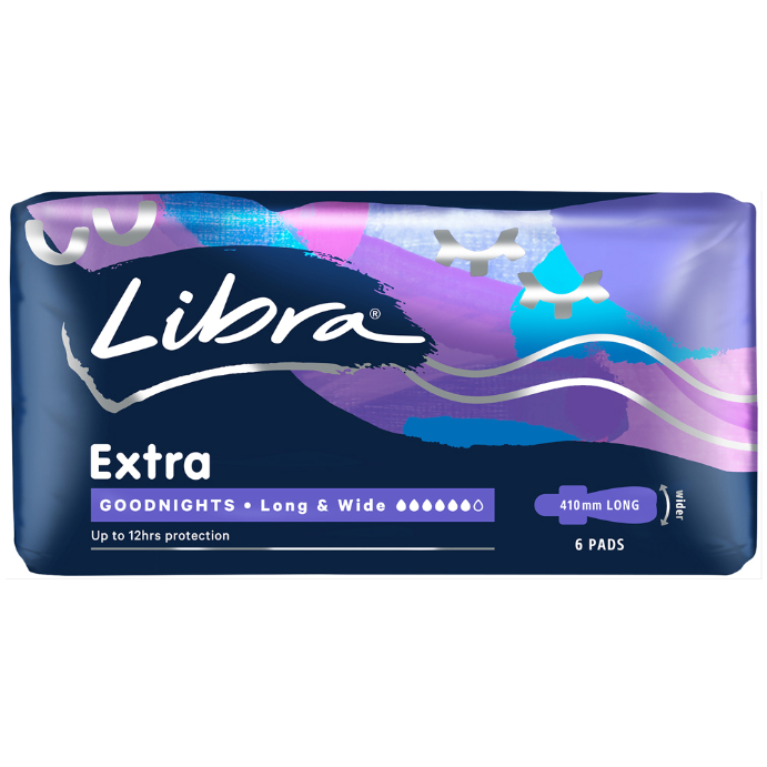 Libra Goodnights Extra Long & Wide Pads 6 Pack