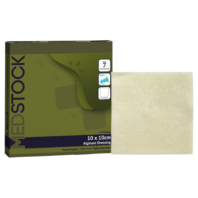 Medstock Alginate Dressing 10cm x 10cm 10 Pack