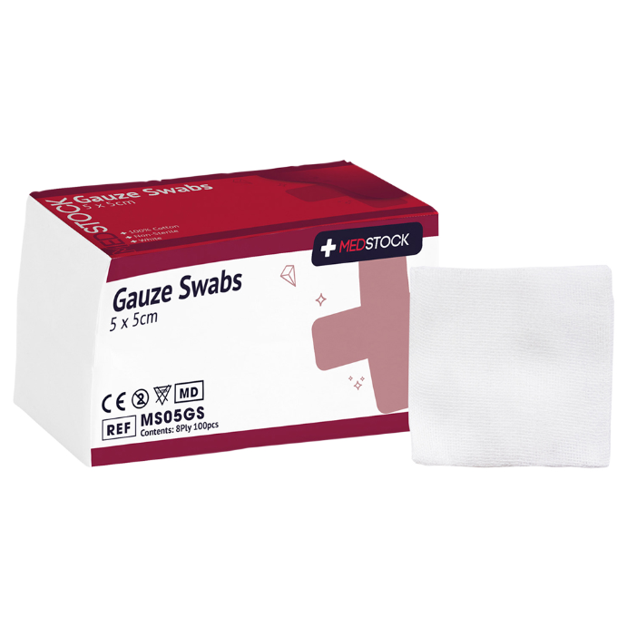 Medstock Gauze Swab 5cm x 5cm 8 Ply 100 Pack