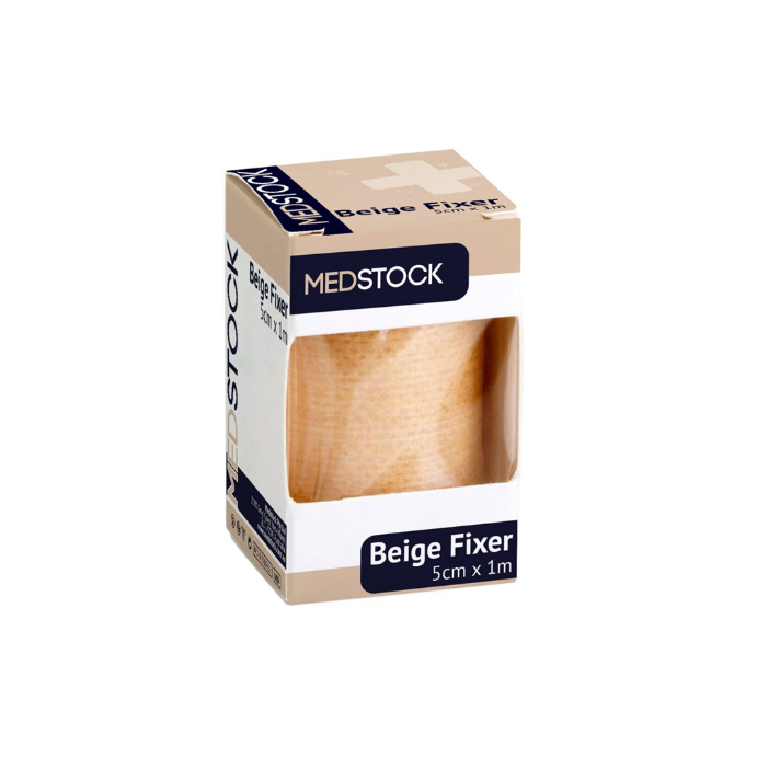 Medstock Fabric Roll Beige Fixer 5cm x 1m 1 Roll