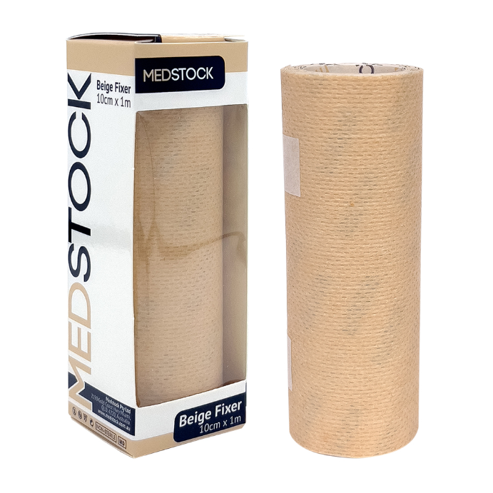 Medstock Fabric Roll Beige Fixer 10cm x 1m 1 Roll
