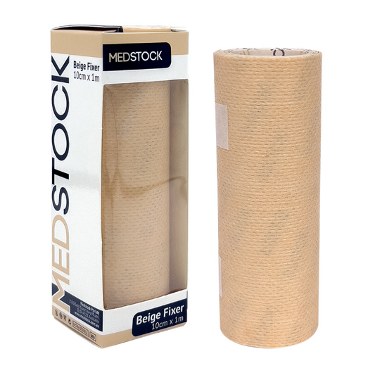 Medstock Fabric Roll Beige Fixer 10cm x 1m 1 Roll