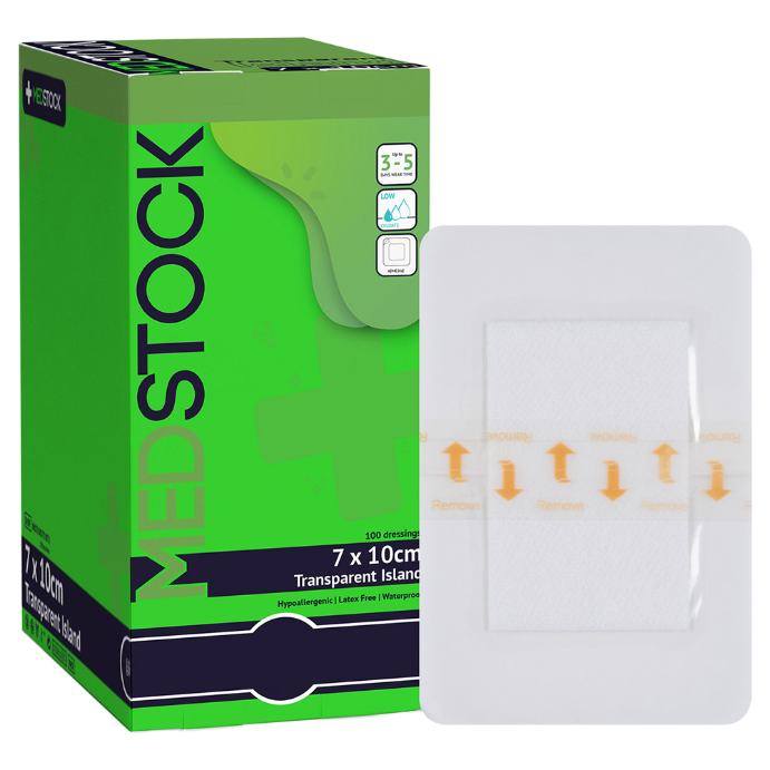 Medstock Transparent Island Dressing 7cm x 10cm 100 Pack