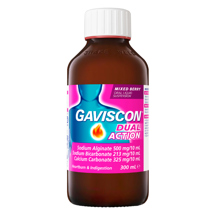 Gaviscon Dual Action Oral Liquid Suspension Mixed Berry 300mL