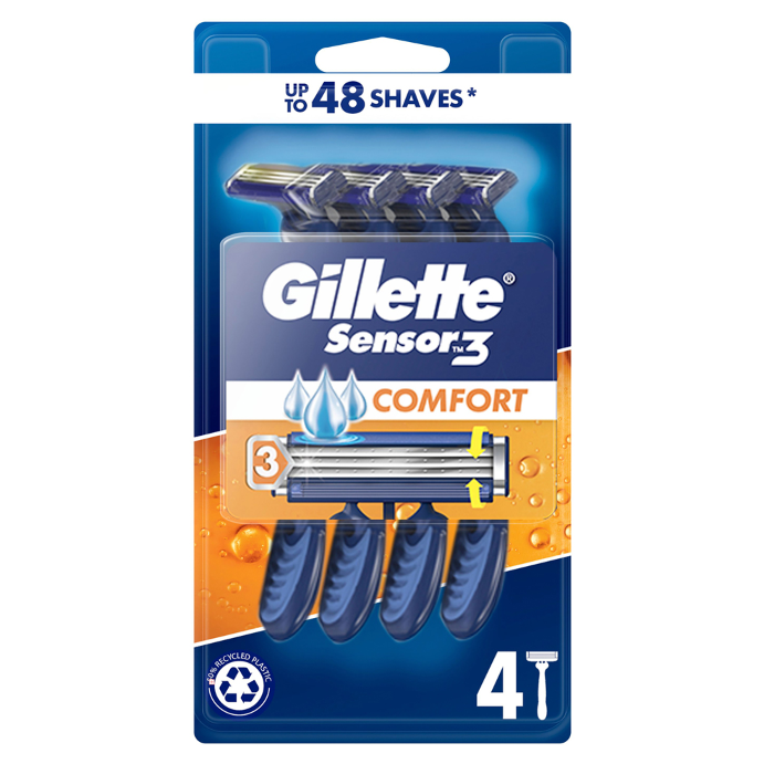 Gillette Sensor 3 Comfort Disposable Razors 4 Pack