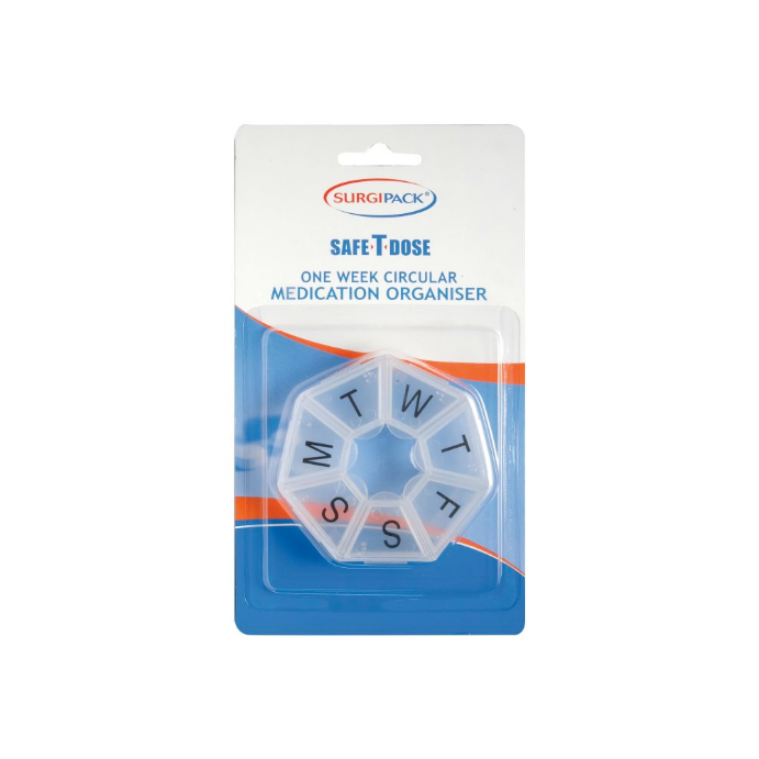 SurgiPack Safe-T-Dose 1 Weekly Round Pill Org 6067