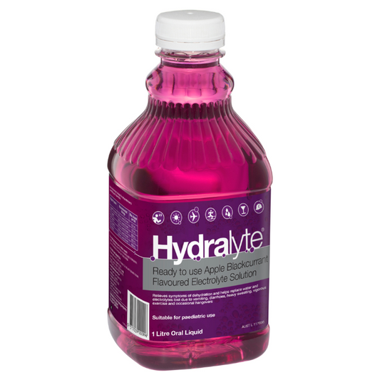 Hydralyte Ready to use Apple Blackcurrant Flavoured Electrolyte Solution 1 L