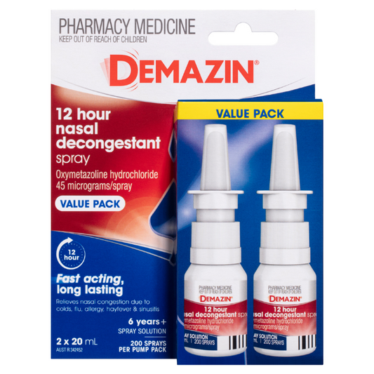 Demazin 12 Hour Nasal Decongestant Spray Value Pack 2 x 20mL
