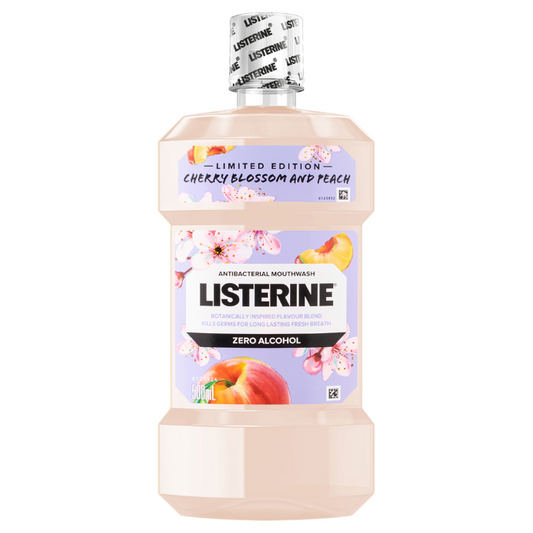 Listerine Antibacterial Mouthwash Cherry Blossom and Peach Limited Edition 500mL