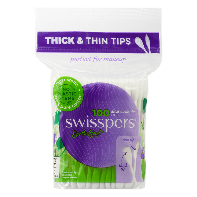 Swisspers Dual Cosmetic Tips Paper Stems 100 Pack