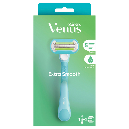 Gillette Venus Extra Smooth Razor 1 Handle & 2 Refill Blades 3 Piece Set