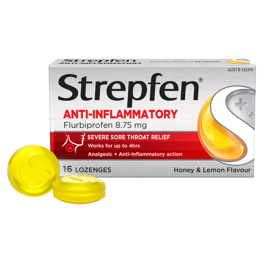 STREPFEN Intensive Anti-Inflammatory Honey and Lemon Flavour 16 Lozenges