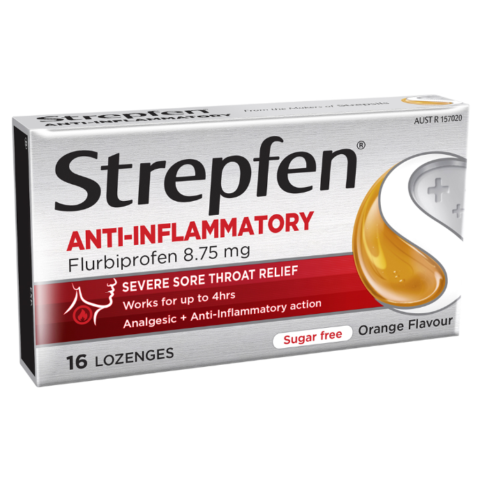STREPFEN Intensive Anti-Inflammatory Sugar Free Orange 16 Lozenges