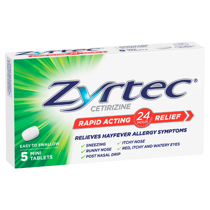 Zyrtec Cetrizine Rapid Acting 24 Hour Relief 5 Tablets