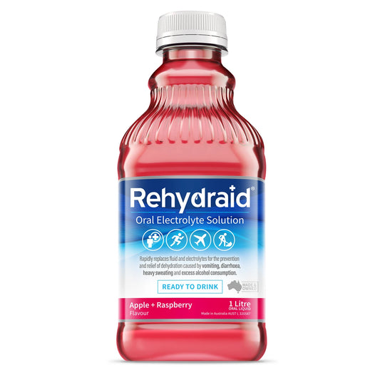 Rehydraid Oral Electrolyte Solution Apple + Raspberry Bottle 1L