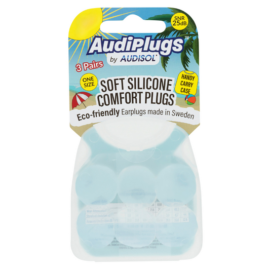 AUDIPLUGS Soft Silicone Comfort Plugs 3 Pairs
