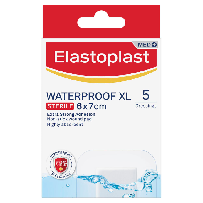 Elastoplast Waterproof XL Sterile 6cm x 7cm 5 Dressings