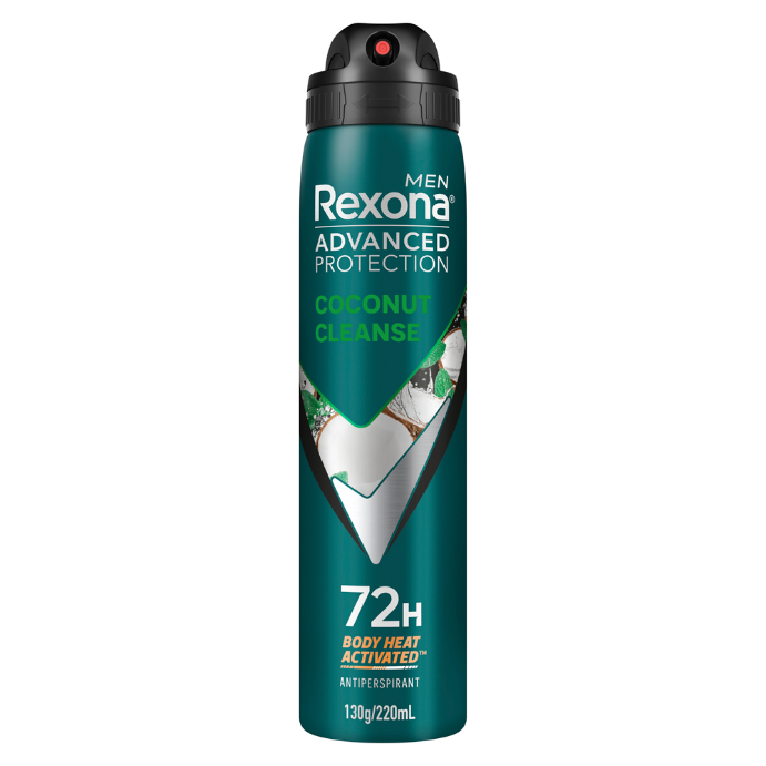 Rexona Advanced Protection 72H Coconut Cleanse + Mint Scent Antiperspirant 220mL