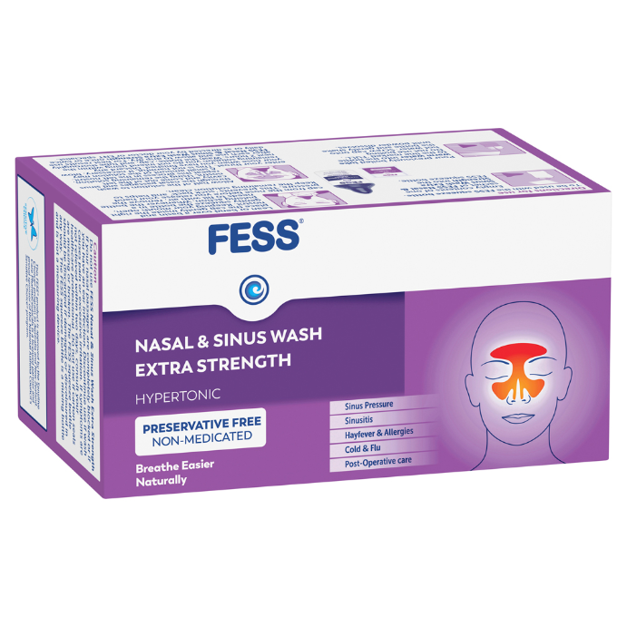 FESS Nasal & Sinus Wash Extra Strength Saline Wash Refill Sachets 24 x 6.3g