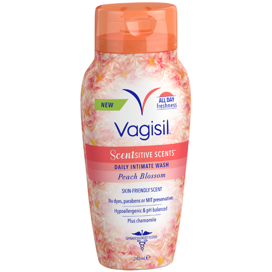 Vagisil Daily Intimate Wash Scentsitve Scents Peach Blossom 240mL