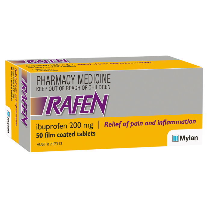 RAFEN Ibuprofen 200mg 50 Tablets
