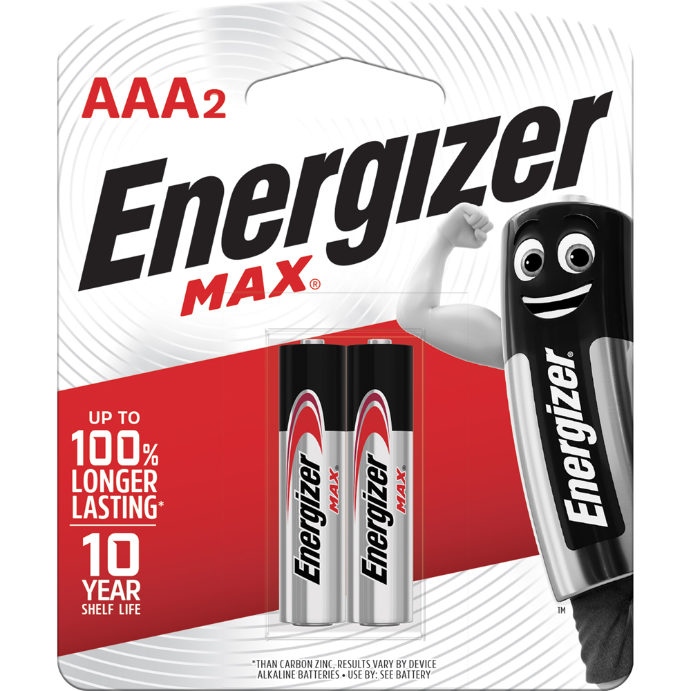 ENERGIZER MAX AAA Alkaline Batteries 2 Pack