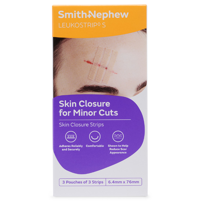 LEUKO Leukostrip Wound Closure Strips 6.4mm x 76mm 3 x 3 Pack