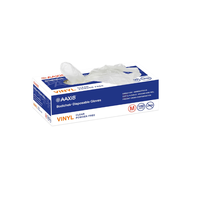 Bodichek Glove Disposable Vinyl Powder Free Medium 100 Each