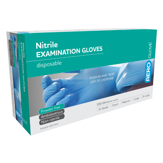 Aerosure Glove Nitrile Gloves Medium 100 Pack
