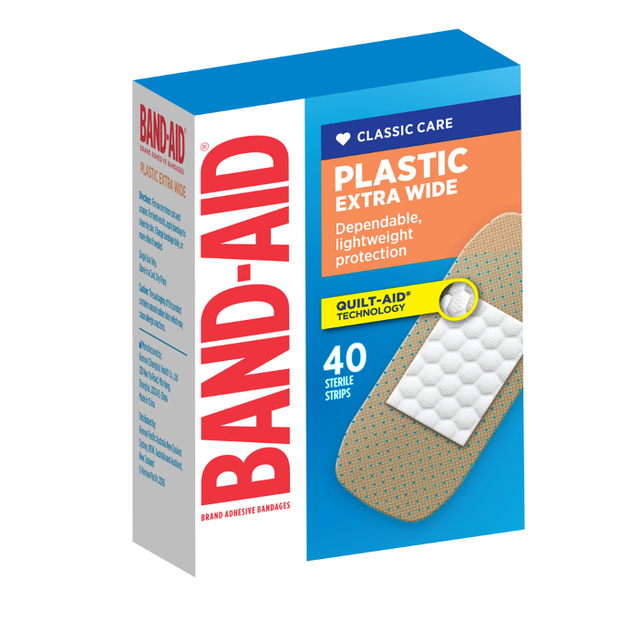 BAND-AID Extra Wide Plastic Bandages 40 Strips