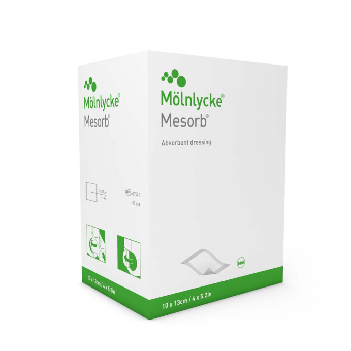 MESORB Absorbent Cellulose Dressing 13cm x 15cm 50 Pack