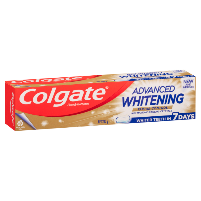 Colgate Advanced Whitening Tartar Control Toothpaste with Micro-Cleansing Crystals 200g