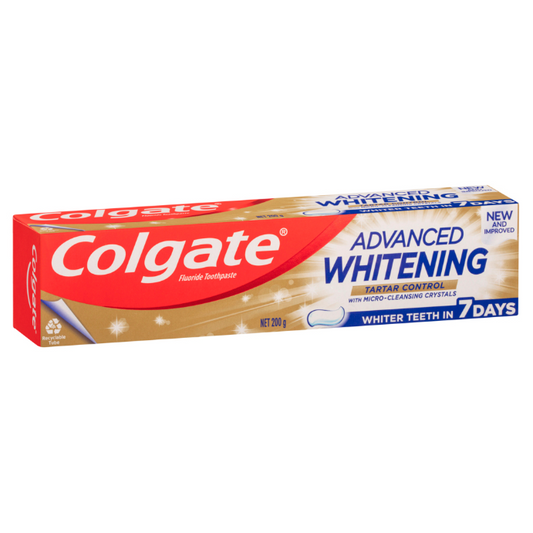 Colgate Advanced Whitening Tartar Control Toothpaste with Micro-Cleansing Crystals 200g