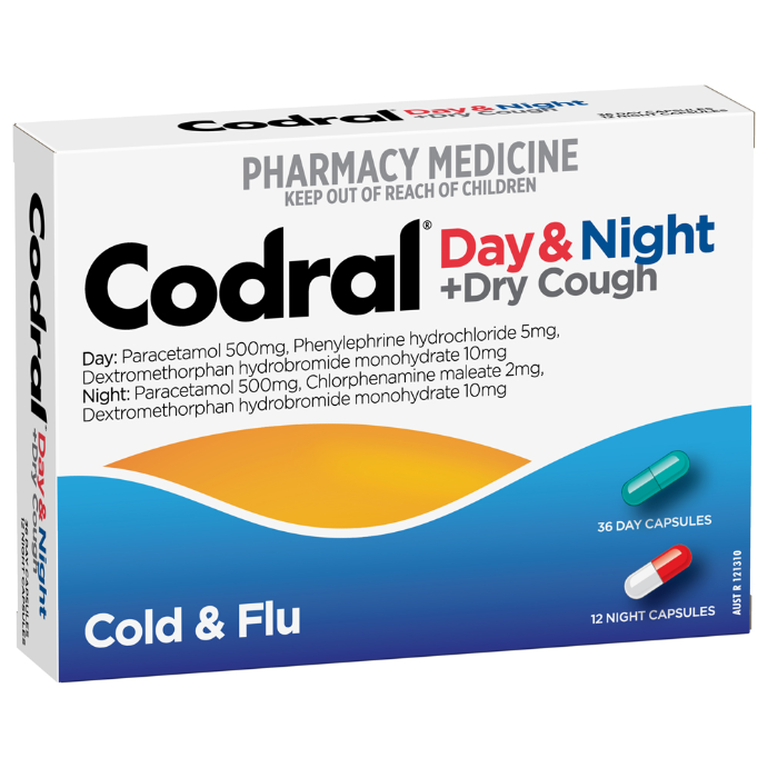 CODRAL® Day & Night + Dry Cough Cold & Flu 48 Capsules