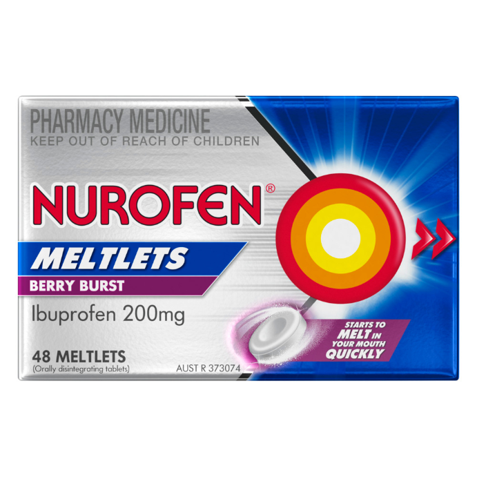 Nurofen Meltlets Berry Burst Ibuprofen 200mg 48 Tablets