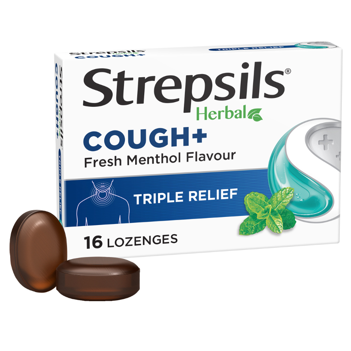 Strepsils Herbal Cough + Fresh Menthol Flavour 16 Lozenges